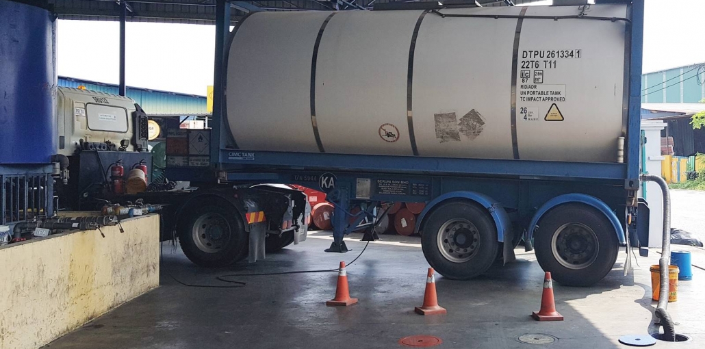 Chemical tanker truck